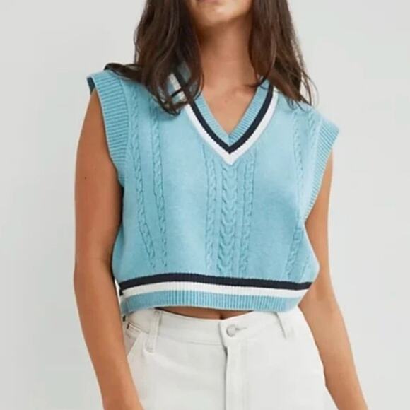 Sunday Best Sweaters - SUNDAY BEST Aritzia Winston Merino Wool Cropped Sweater Vest Size XS